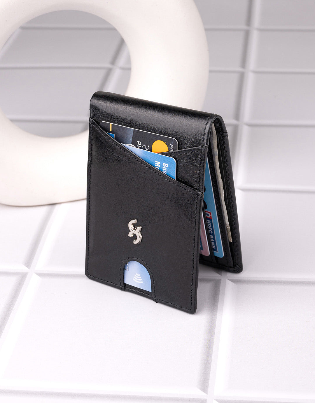 Premium Leather Wallet Black DW001-HS01